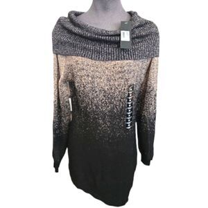 NWT METALIC ASOMETRICAL TUNIC SWEATER SZ.M